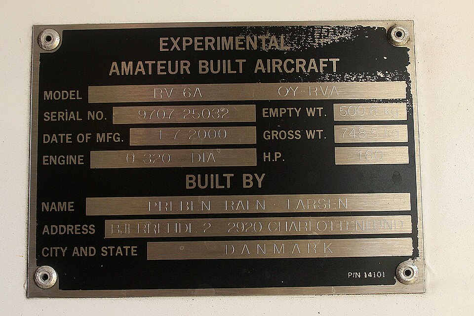 Aircraft registered OY-RVA